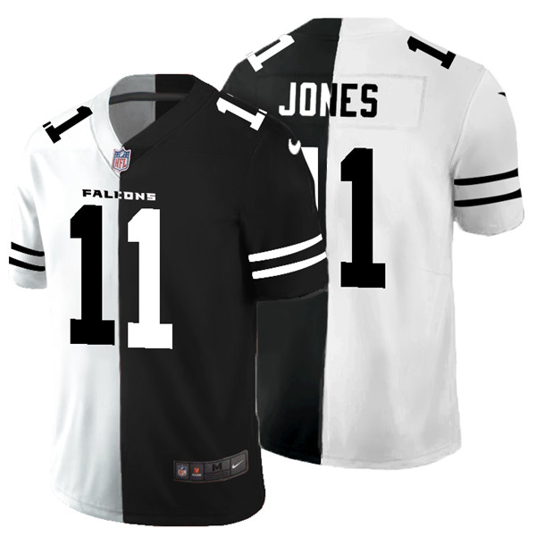 Men's Atlanta Falcons #11 Julio Jones Black & White NFL Split Limited Stitched Jersey Men's Atlanta Falcons #11 Julio Jones Black & White NFL Split Limited Stitched Jersey